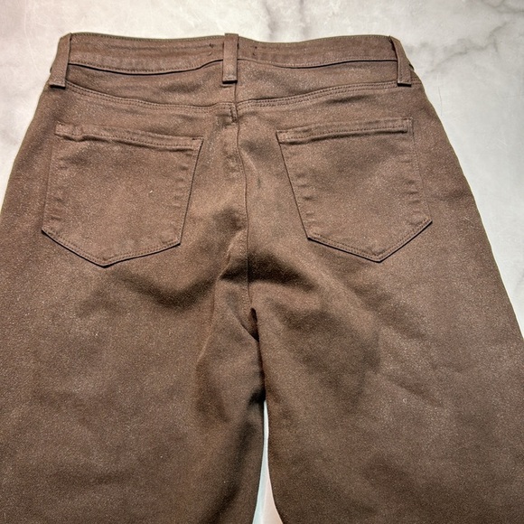 L'AGENCE Kendra High-Waisted Cropped Jeans Espresso Coated - Picture 6 of 7